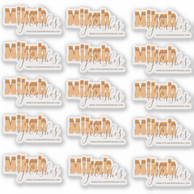 Retro Eyelashes Business Owner Clear Labels (Vorderseite)