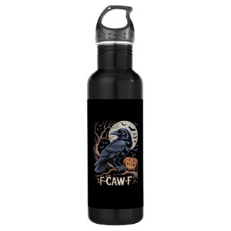 Retro F-Caw-F Bird Crow Funny Crow Bird Cawing Gru Edelstahlflasche