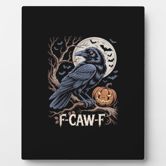 Retro F-Caw-F Bird Crow Funny Crow Bird Cawing Gru Fotoplatte (Vorderseite)
