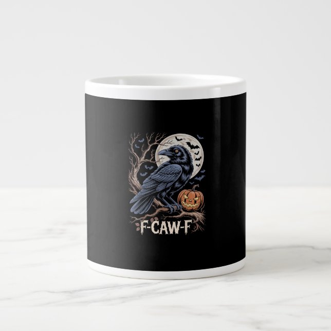 Retro F-Caw-F Bird Crow Funny Crow Bird Cawing Gru Jumbo-Tasse (Vorderseite)