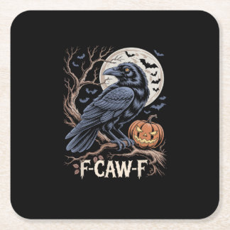 Retro F-Caw-F Vogel Krähe Lustige Krähe Vogel Kräc Rechteckiger Pappuntersetzer