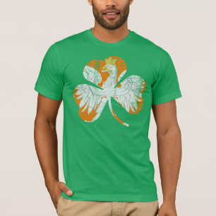 Retro Fade Irischer Polnischer Adler Erbe Shamrock T-Shirt