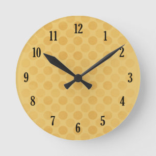 Retro faded yellow circles pattern runde wanduhr