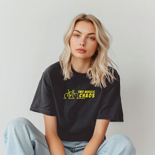 Retro-Fahrrad Mädchen Ironie schwarz gelb Tri-Blend Shirt