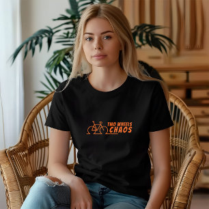 Retro-Fahrrad Mädchen Ironie schwarz orange Tri-Blend Shirt