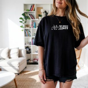 Retro Fahrrad Mädchen Ironie schwarz weiß Tri-Blend Shirt