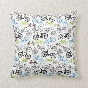 Retro Fahrrad-Muster Kissen