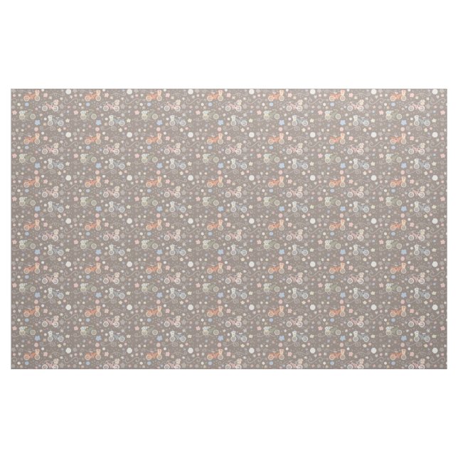 Retro Fahrrad und Blumen Stoff (Fat Quarter (45,7 x 55,9 cm))