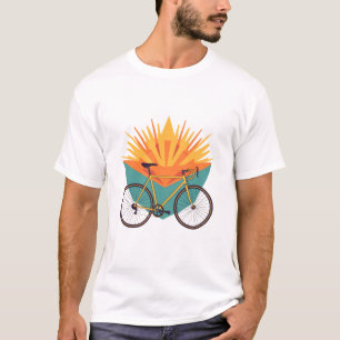 Retro Fahrrad Vor Strahlender Sonne T-Shirt