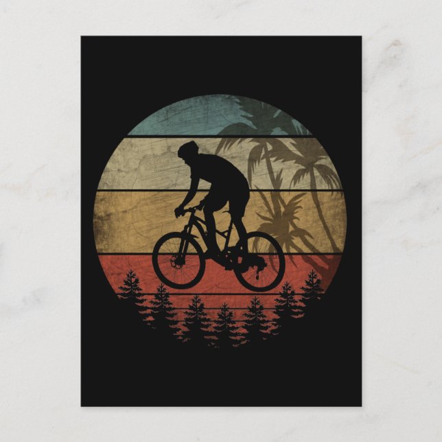RETRO-FAHRRADFAHREN POSTKARTE (Vorderseite)