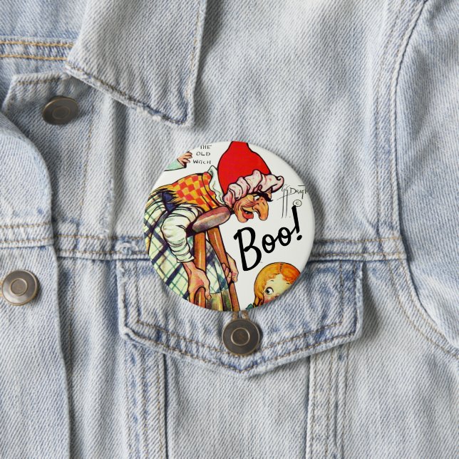 Retro Fairy Tale Halloween 🎃 Papierpuppen Danke Y Button (Beispiel)