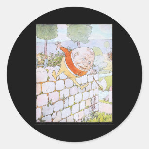 Retro Fairy The Great Fall Humpty Dumpty 1 Runder Aufkleber