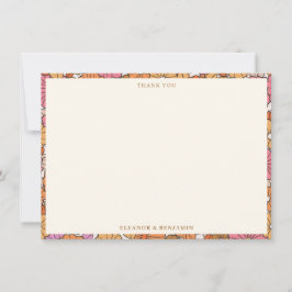 Retro Fall Floral Custom Co-ed Couples Shower Dankeskarte