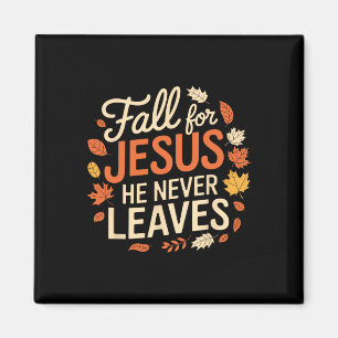 Retro Fall für Jesus, Verlasst er nie Erntedank Magnet