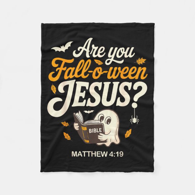 Retro Fall Religious Bible Matthew Are You Fall-o- Fleecedecke (Vorderseite)