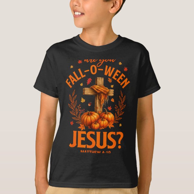 Retro Fall Religious Bible Matthew Are You Fall-o- T-Shirt (Vorderseite)