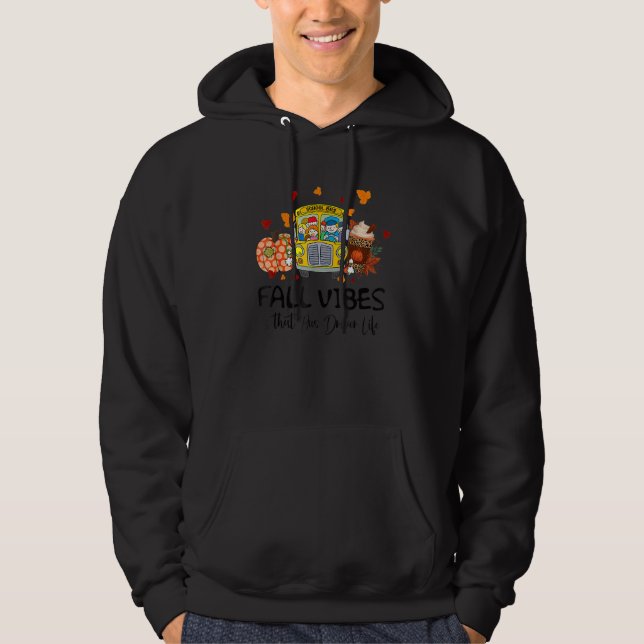 Retro Fall Vibes Bus Driver Life School Bus  Busma Hoodie (Vorderseite)