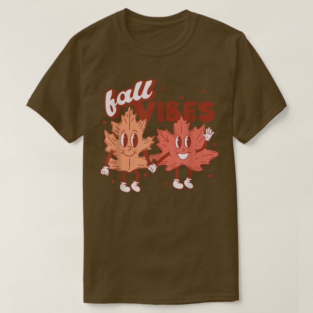 Retro Fall Vibes Herbstleaves glücklicher Fall Tha T-Shirt (Design vorne)