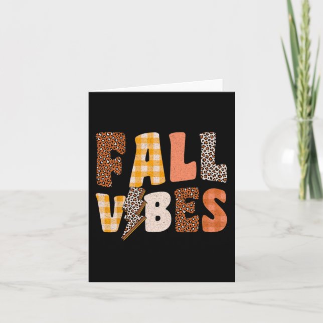 Retro Fall Vibes Herbstsaison Karte (Vorderseite)