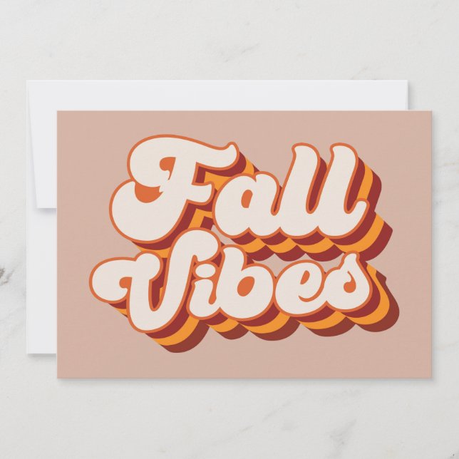 Retro Fall Vibes Karte (Vorderseite)