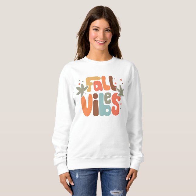 Retro Fall Vibes Modern Floral Sweatshirt (Vorne ganz)
