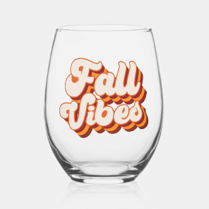 Retro Fall Vibes Weinglas Ohne Stiel