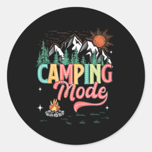 Retro-Familien-Camping-Crew Est 2025 Camper Camp C Runder Aufkleber