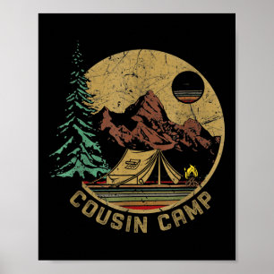 Retro-Familien-Camping-Sommerurlaub-Crew-Cousin C Poster