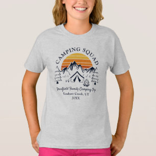 Retro-Familien-Camping-Trupp Benutzerdefinierte To T-Shirt