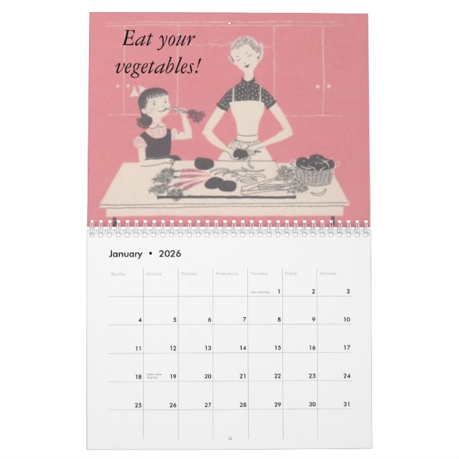 Retro Familien-Kalender Kalender (Jan 2026)