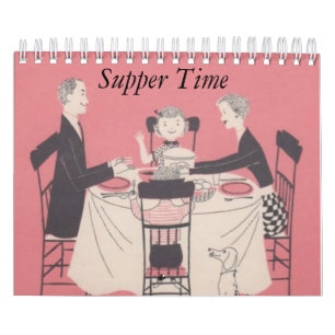 Retro Familien-Kalender mit Titeln Kalender