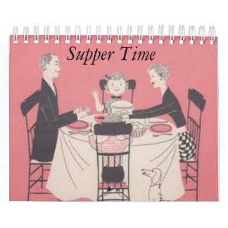 Retro Familien-Kalender mit Titeln Kalender