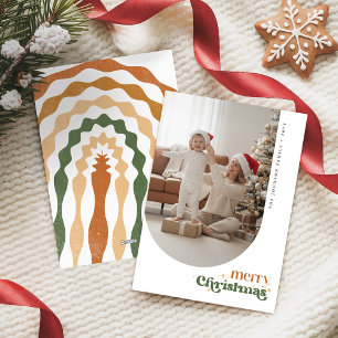 Retro-Familienfoto-Weihnachts-Xmas-Urlaubskarte Feiertagskarte