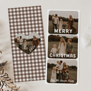 Retro-Familienfoto-Weihnachtskarten Feiertagskarte