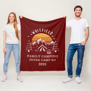 Retro Familienurlaub Matching Camping Fleecedecke