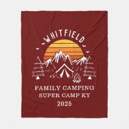 Retro Familienurlaub Matching Camping Fleecedecke