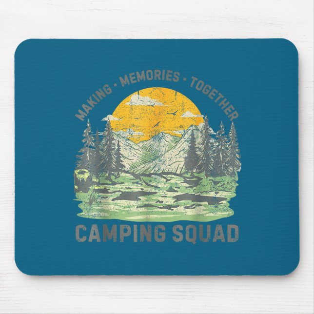Retro Family Camng Crew Est 2025 Camper Camp Camng Mousepad (Vorne)