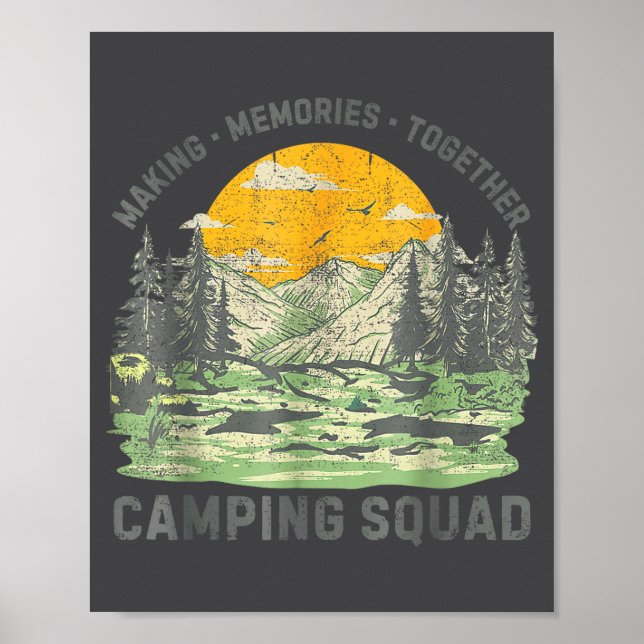 Retro Family Camng Crew Est 2025 Camper Camp Camng Poster (Vorne)