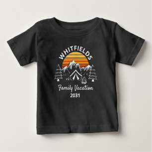 Retro Family Camping Vacacation Individuelle Name Baby T-shirt