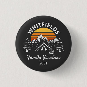 Retro Family Camping Vacacation Individuelle Name Button