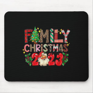 Retro Family Christmas Crew 2023 Matching Family Mousepad