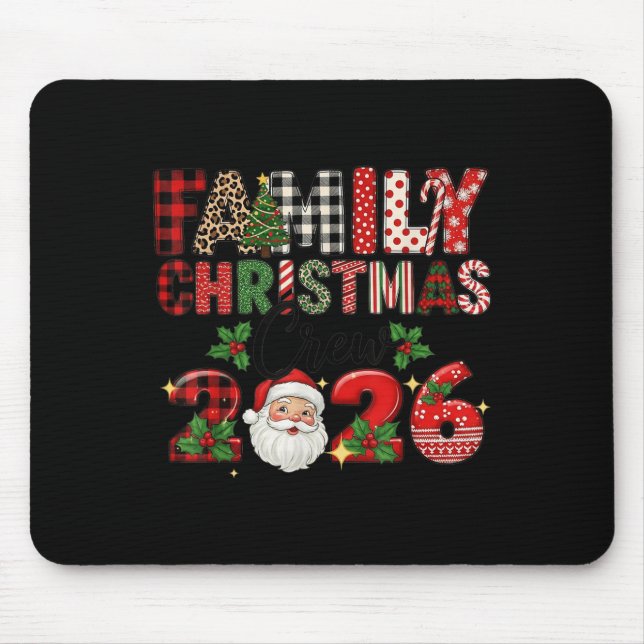 Retro Family Christmas Crew 2026 Squad Family Matc Mousepad (Vorne)