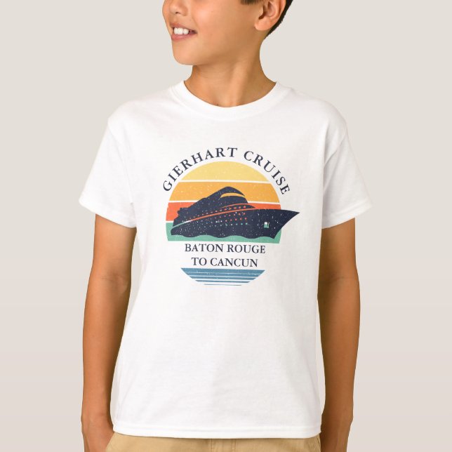 Retro Family Cruise Matching Vacation Custom T-Shirt (Vorderseite)