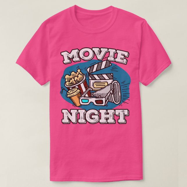 Retro Family Movie Night PartyMovie Birthday Cinem T-Shirt (Design vorne)