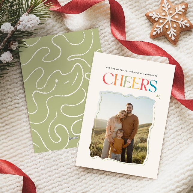 Retro Family Photo Portrait Christmas  Feiertagskarte (Von Creator hochgeladen)