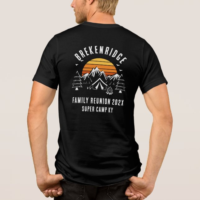 Retro Family Wiedersehen Camping Vacacation Custom Tri-Blend Shirt (Rückseite)