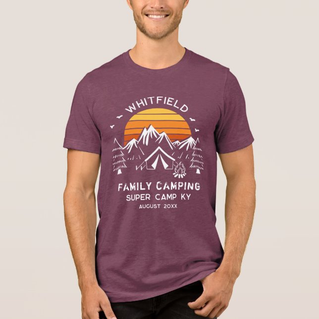 Retro Family Wiedersehen Matching Pine Trees Campi Tri-Blend Shirt (Vorderseite)