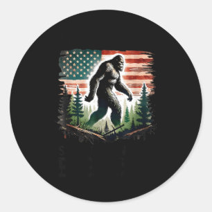 Retro fand Jesus, suche noch Bigfoot Männer Frauen Runder Aufkleber