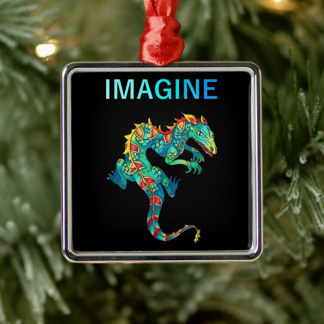 Retro Fantasy Dragon Tattoo Geschenk für Tattooist Ornament Aus Metall (Baum)