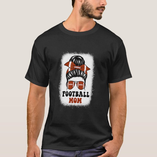 Retro Fantasy Football Mama Life Game Day gebleich T-Shirt (Vorderseite)